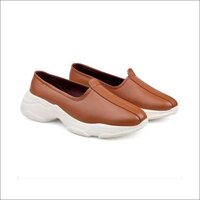 Mens Tan Leather Slip on Shoes