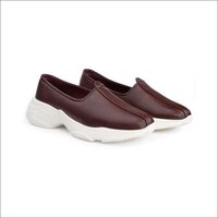 Mens Brown Leather Slip on Shoes