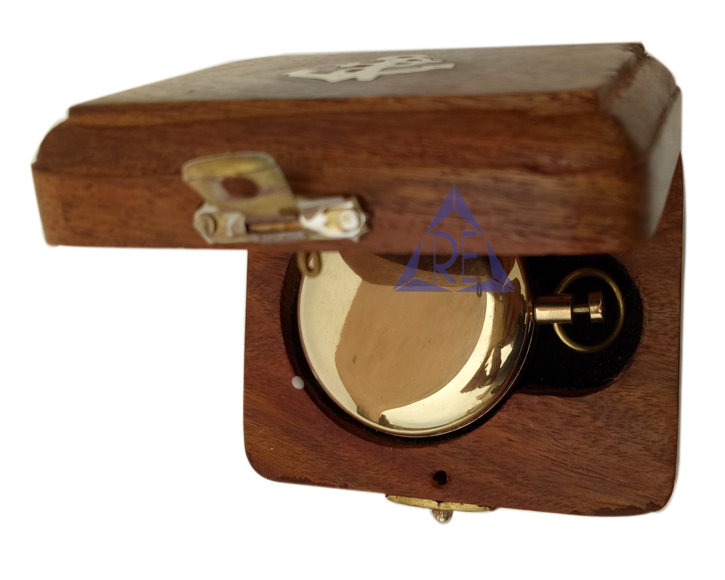 Nickel Plated Push Button Brass Pocket Compass Brass Push Button Compass Collectible Maritime Pocket Compass