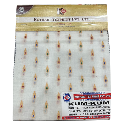 Ladies Tilak Multi Butta Kurta Fabric - Cotton, 50 Length x 108 Width | Washable, Ideal for Garment Industries