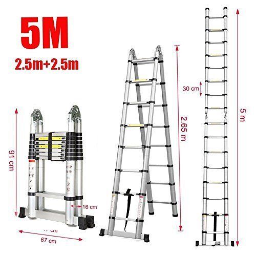 Bigapple Aluminium Folding Step Ladder Portable and Compact 5 meters ladder