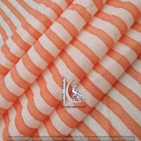 Multi Color Stripe Block Print Fabric