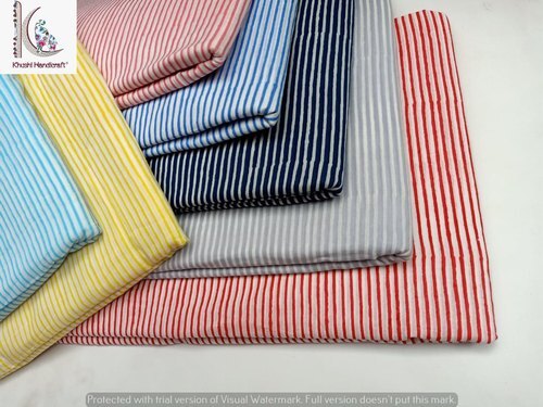 Block Printed Stripe Fabric