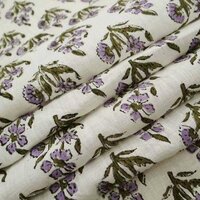 100% Cotton Floral Block Print Fabric