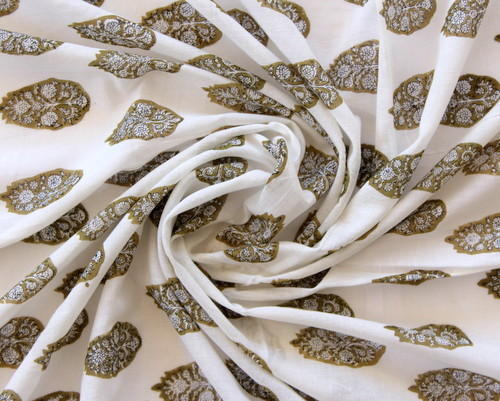 Hand Block Booti Print Cotton Fabric
