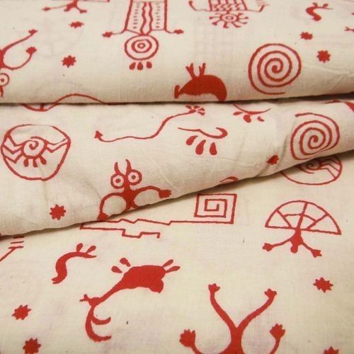 Hand Block Kids Printed Vegetable Color Soft Cotton Fabric