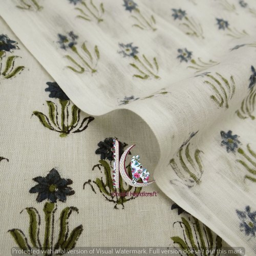Multi Color Small Floral Block Print Kids Dress Fabric