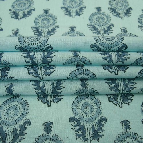 Small Buta Hand Block Print Vegetable Dyed 100% Cotton Fabric