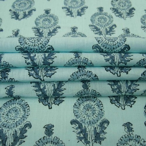 Small Buta Hand Block Print Vegetable Dyed 100% Cotton Fabric