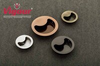 Round Concealed Sliding Handle For Door Handle And Door Pull Handle, Drawer Pull, Cupboard Door Concealed Handles Vch-128 - Stainless Steel, 96 To 288 Mm, Brown/silver/black, Lever Handle, Brass Finish
