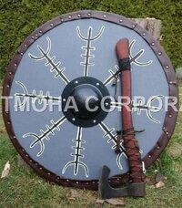 Medieval Shield / Round Shield / Greek Shield / Decorative Shield / Wooden Shield / Armor Shield / Handmade Shield / Decorative Shield MS0243
