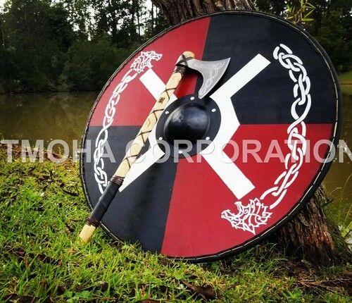 Medieval Shield / Round Shield / Greek Shield / Decorative Shield / Wooden Shield / Armor Shield / Handmade Shield / Decorative Shield MS0254
