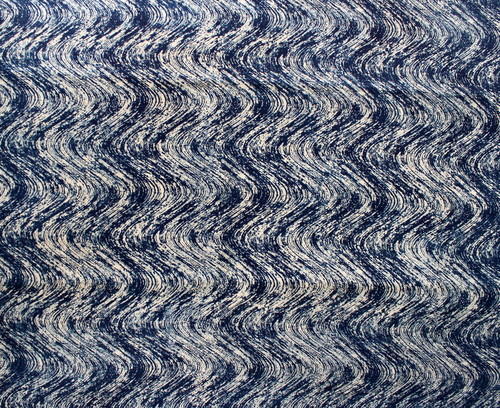 Bars Indigo Blue Hand Block Print Dabu Cotton Fabric
