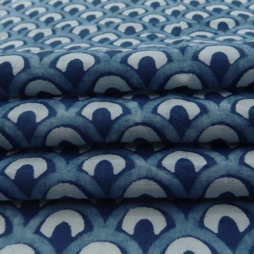 Hand Block Dabu Indigo Blue Print 100% Cotton Fabric