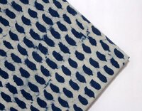 Hand Block Print Indigo Blue Dabu Print 100% Cotton Fabric