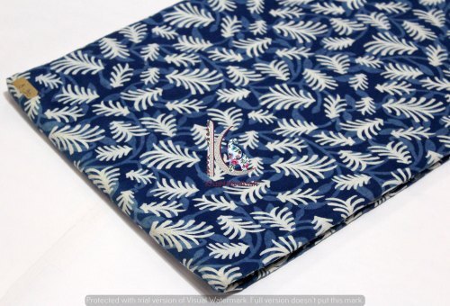 Indigo Blue Sanganeri Dabu Handmade Cotton Fabric