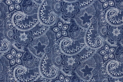 Quick Dry Paisley Hand Block Print Indigo Blue Cotton Fabric