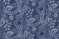 Paisley Hand Block Print Indigo Blue Cotton Fabric