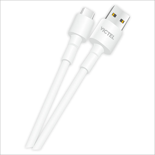 VT11CM USB Data Cable - PVC Material, Tangle-Free Design, White Color, 5000+ Bend Lifespan | Ideal for Data Sync and Charging PC Peripherals