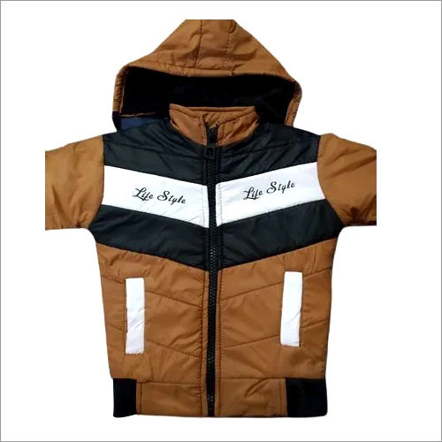 Washable Boys Brown Full Sleeve Winter Jacket