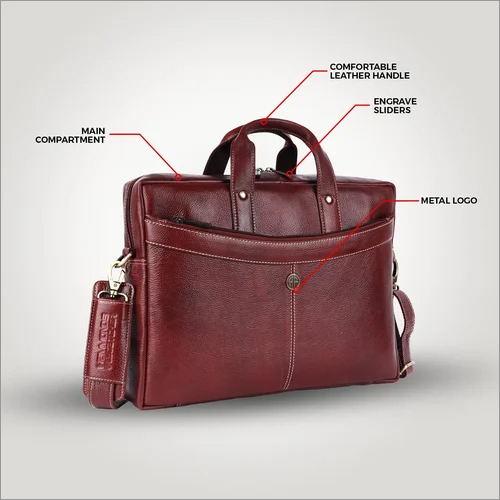 Hammonds Flycatcher Office Bag - Leather, 39x9x29 cm, Brown | Zipper Closure, Stylish Shoulder Bag for Men, 1-Year Warranty