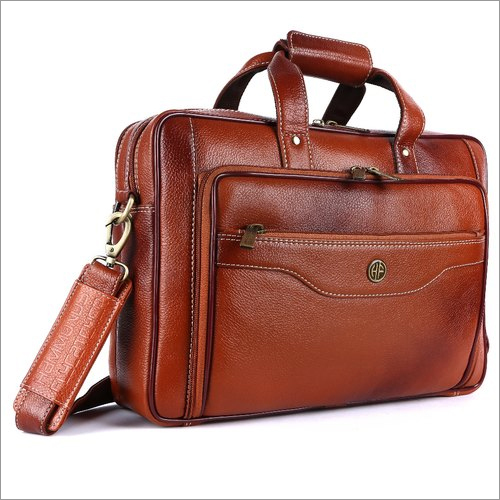 Hammonds Flycatcher Leather Office Bag - Brown Leather, 40 x 28 x 13 cm | Zipper Closure, Men's Shoulder Bag, 1-Year Warranty