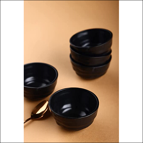Black Marble Stone Style Bowl Set Of 6 For Serving Snack Ice Cream