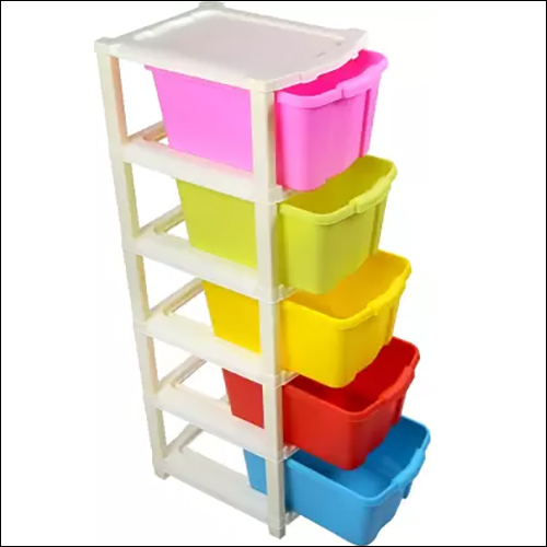 5 Compartments Plastic Modular Drawer (Multicolor