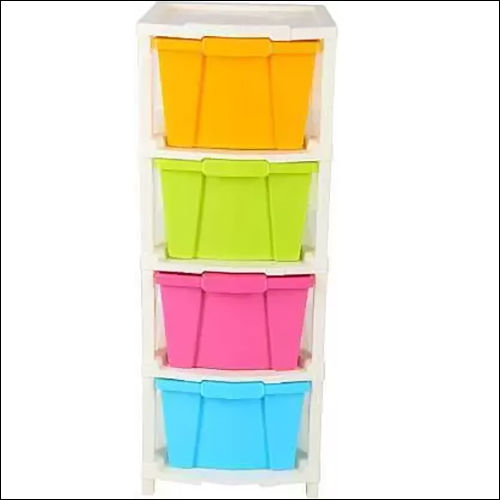 Multicolour 4 Compartments Plastic Modular Drawer  (Multicolor)