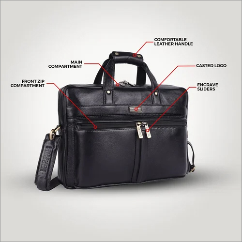 Hammonds Flycatcher - Leather 42x12x28 Cm Messenger Bag | Unisex, Solid Black, 1-year Warranty