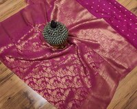 khadi georgette jarie silk saree