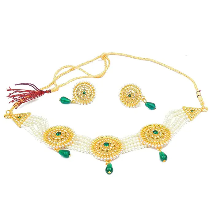 American Diamond and Pearl choker  set