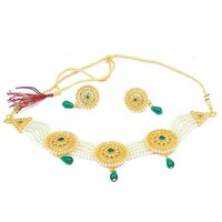 American Diamond and Pearl choker  set