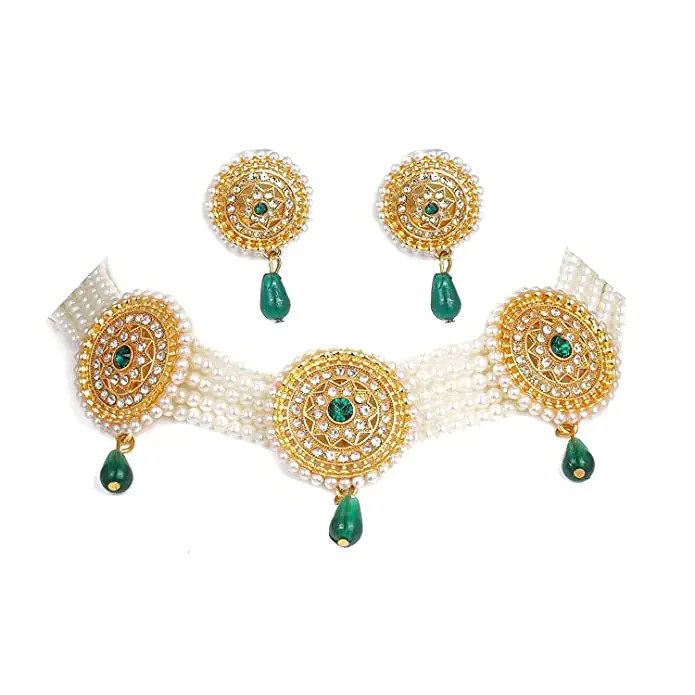 American Diamond and Pearl choker  set