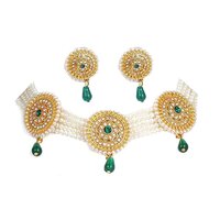 American Diamond and Pearl choker  set