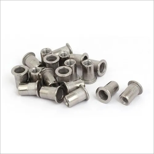 Blind Rivet Nut Large Flange - Stainless Steel, Silver Color, Polished Surface | Designed for Thin Sheets Usage