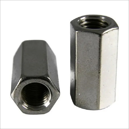 Stainless Steel Long Nut - Durable Silver Finish | Ideal for Industrial Applications, Fastening Bolts, General Corrosion Resistance