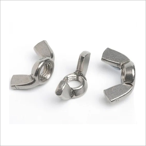 Stainless Steel Wing Nut - M-4 to M-20 Size, Silver Color, Polished Surface, Industrial Usage