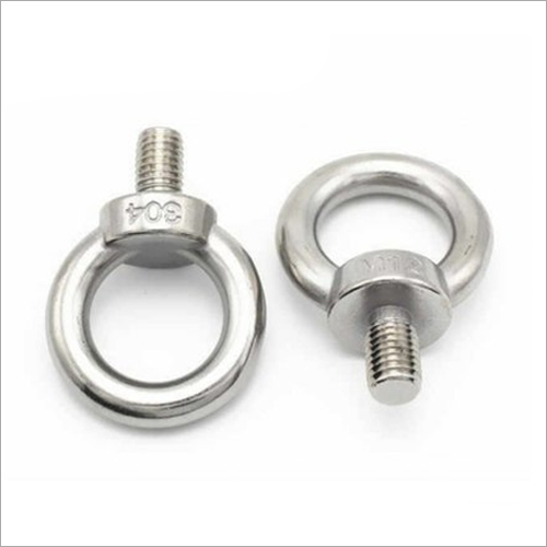 Stainless Steel Lifting Eye Bolt - Size M-6 to M-65, Silver SS304 | Polished Surface Treatment, Full Thread, Round Shape for Industrial Use