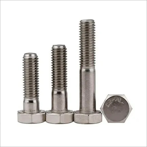 SS Hex Bolt Half Threaded - Stainless Steel 304/316/202 Grade Hexagonal Head Polished Finish Industrial Usage