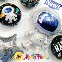 TWO THE MOON Space Theme Foil Balloons