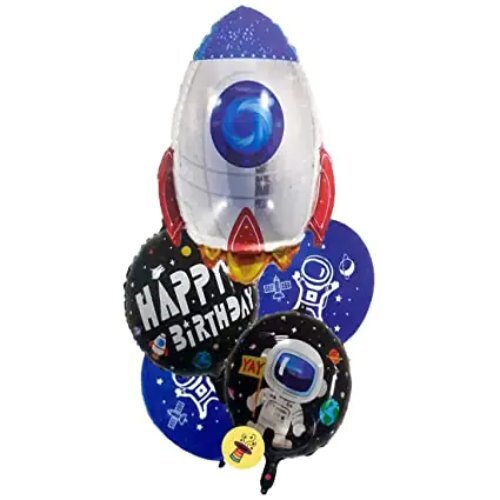 TWO THE MOON Space Theme Foil Balloons