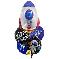 TWO THE MOON Space Theme Foil Balloons