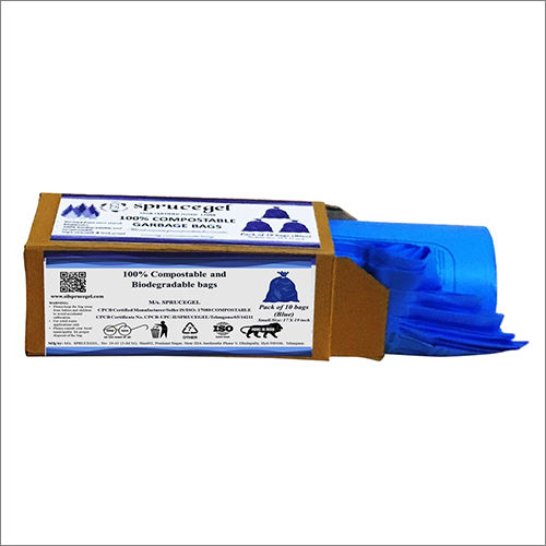 Embossing Blue Compostable Small Garbage Bags