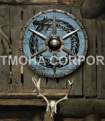 Medieval Shield / Round Shield / Greek Shield / Decorative Shield / Wooden Shield / Armor Shield / Handmade Shield / Decorative Shield MS0299