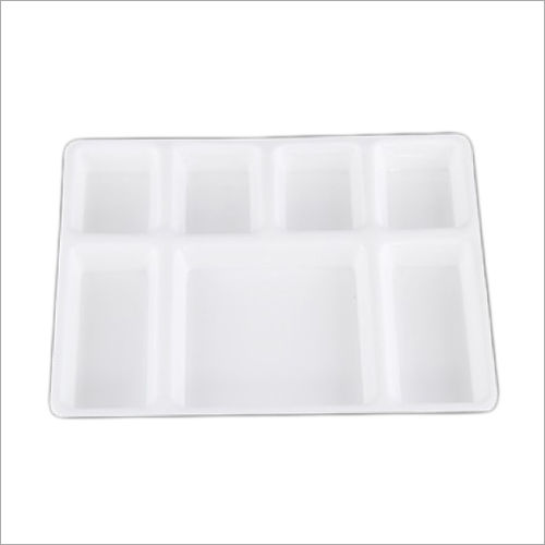 White 7 Partition Plastic Plate