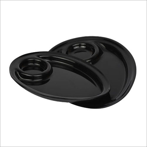 Black Oval Shape Momo Plate