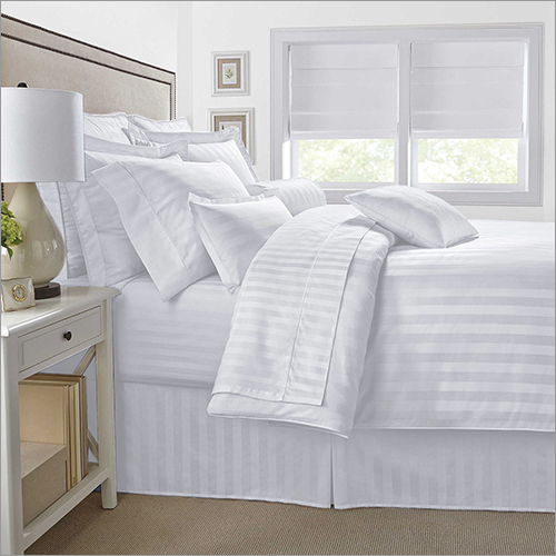 Cotton White Stripe Bedsheet
