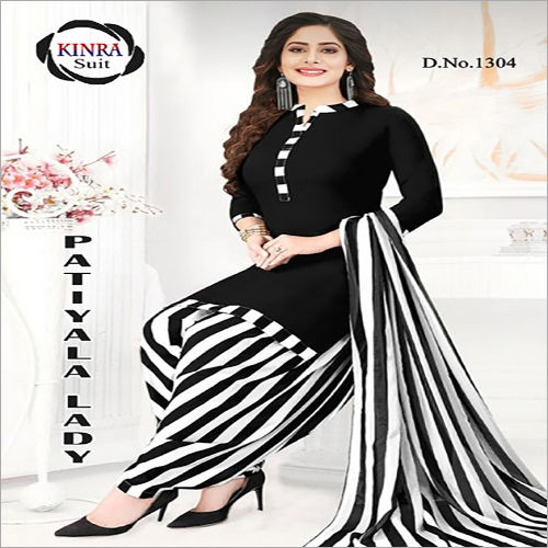 Black And White Salwar Kameez Unstitched Dress Material