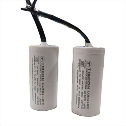 Tibcon Ceiling Fan Capacitor - Plastic Cylindrical Shape White Color Rated Voltage 440V | High Efficiency and Modern Technology Design